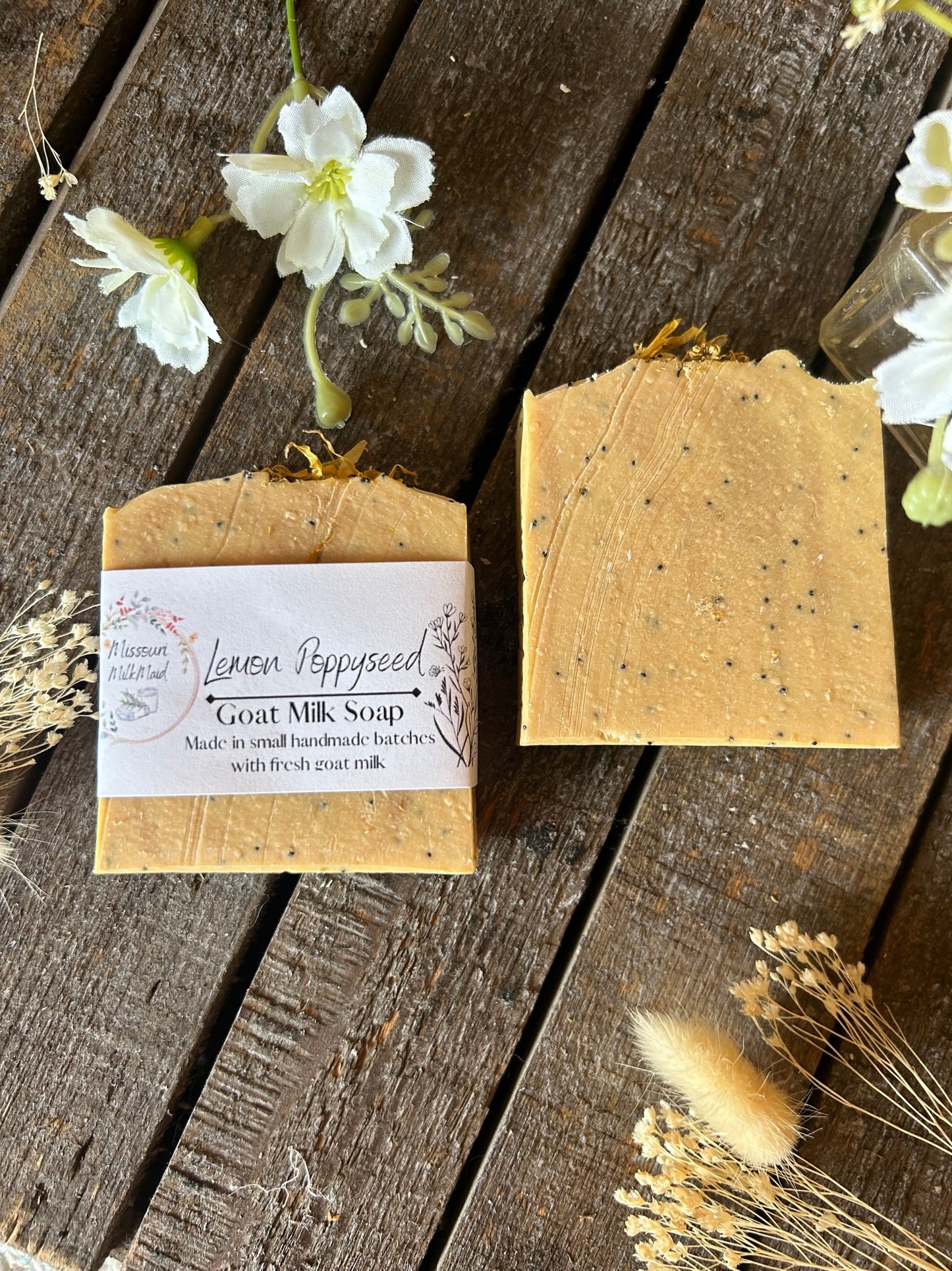 Lemon Poppyseed Goat milk soap